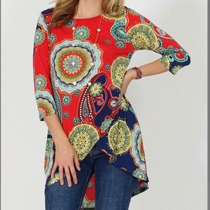 SALE! Bohemian Tunic Quarter Sleeve.